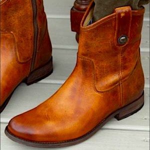FRYE- Melissa Soft Brown Leather Bootie Size 6